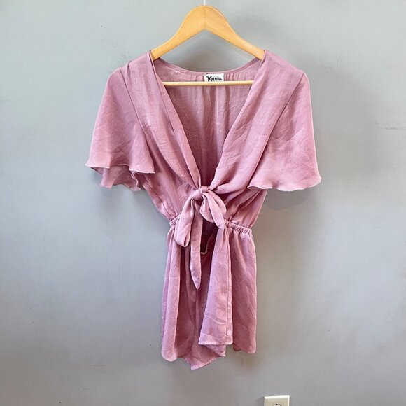 Show Me Your‎ Mumu Gia Romper Petal Pink Rose Gold Medium - Picture 1 of 5